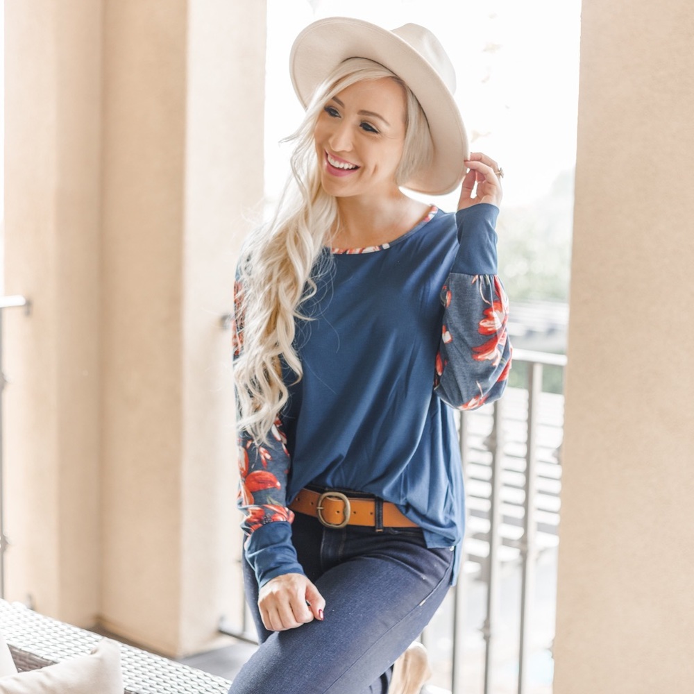 Contrast Sleeve Top